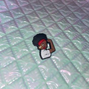 Black Woman with Afro Croc shoe charm 🤎